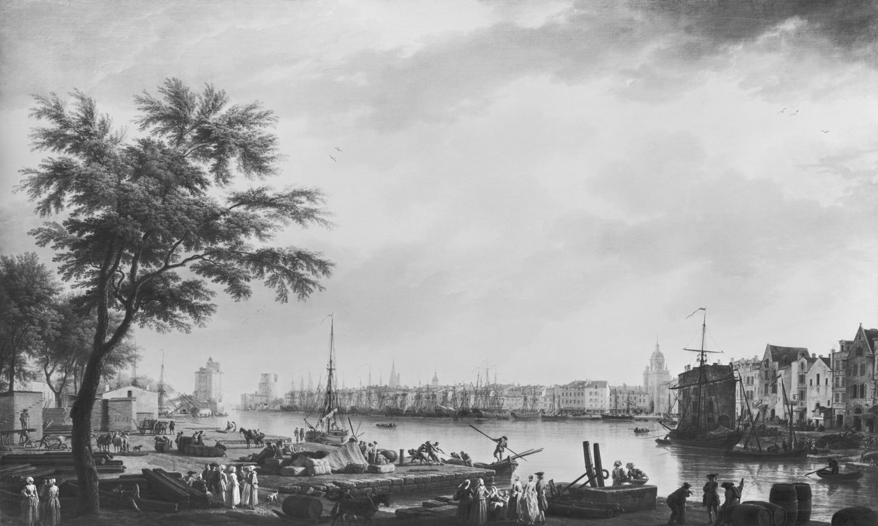 Port La Rochelle, widziany z małego brzegu, 1762 autorstwa Claude Joseph Vernet