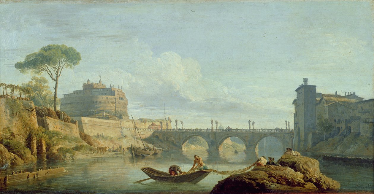 Most i Zamek Świętego Anioła, 1745 autorstwa Claude Joseph Vernet