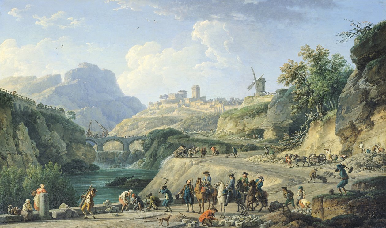 Budowa drogi, 1774 (patrz także 695016) autorstwa Claude Joseph Vernet
