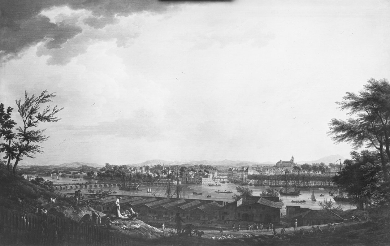 Widok Bayonne widziany z połowy cytadeli, 1761 autorstwa Claude Joseph Vernet