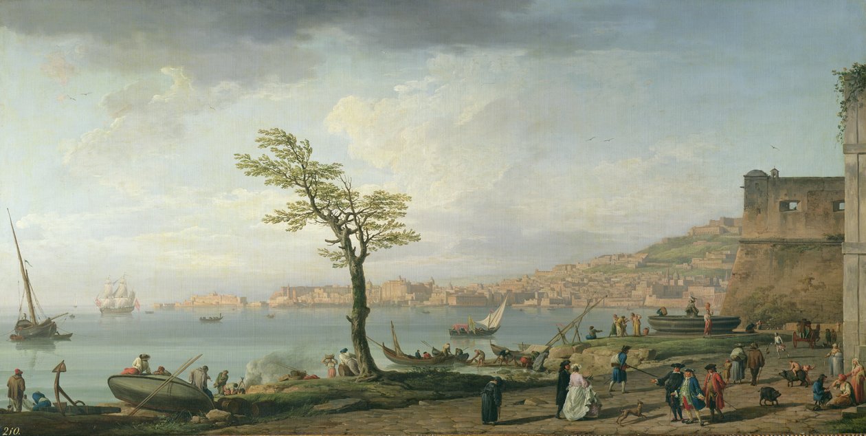 Widok na Zatokę Neapolitańską, 1748 autorstwa Claude Joseph Vernet