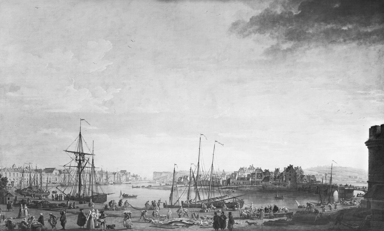 Widok na port w Dieppe, 1765 autorstwa Claude Joseph Vernet