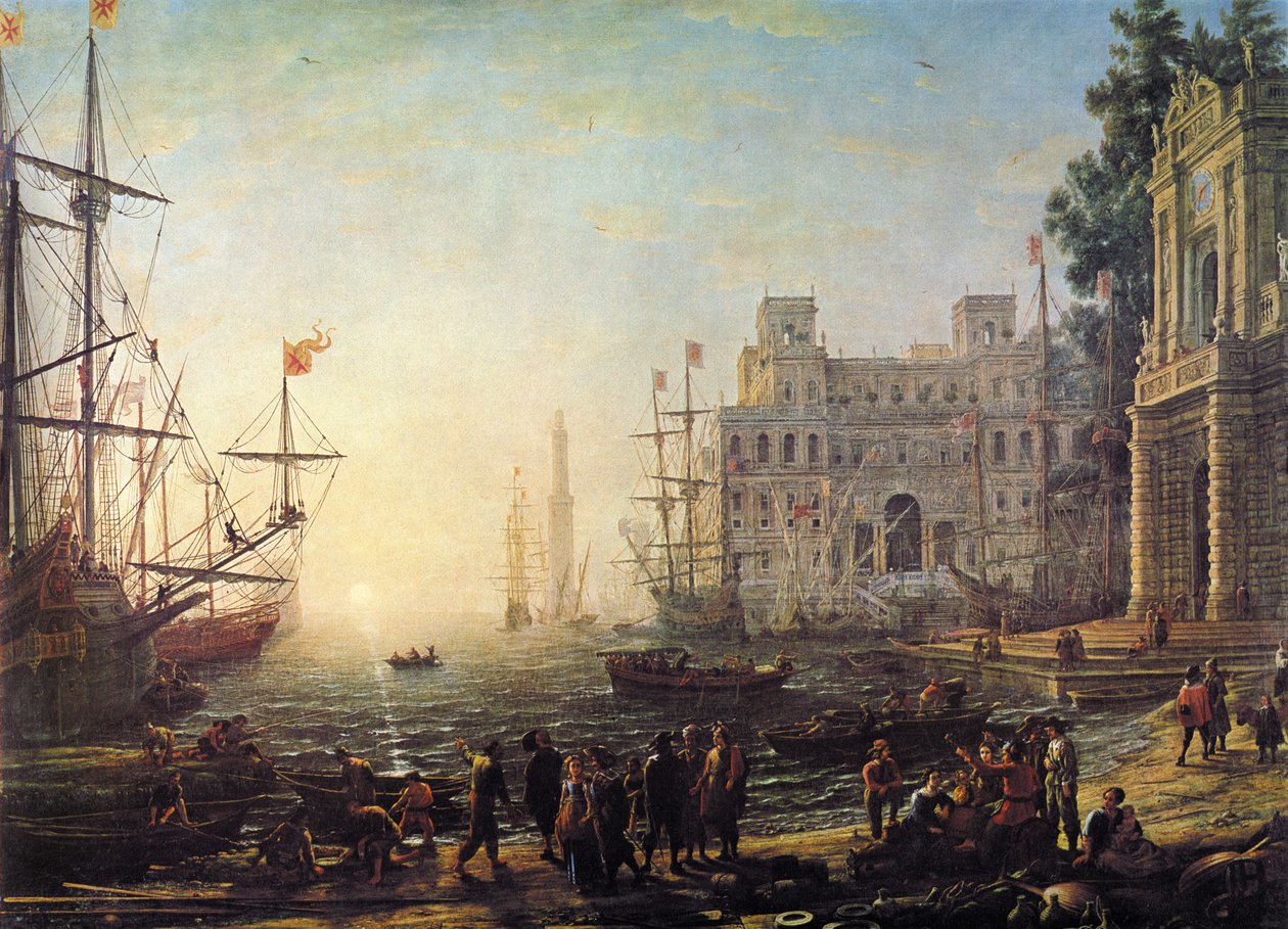 Widok na port z Willą Medici autorstwa Claude Lorrain