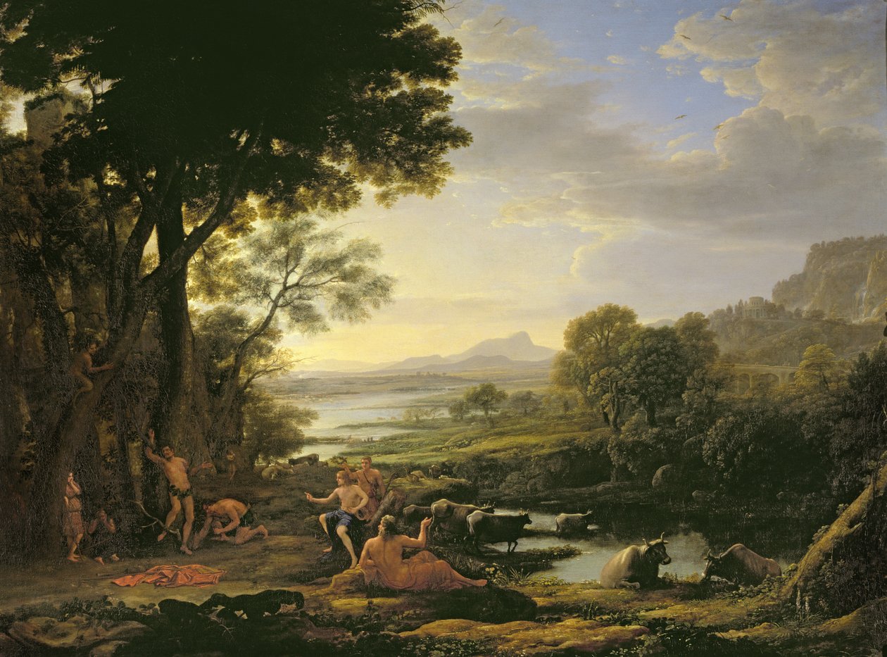 Apollo obdzierający ze skóry Marsjasza autorstwa Claude Lorrain