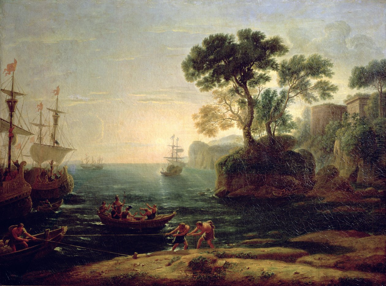 Przybycie Eneasza do Włoch, świt Cesarstwa Rzymskiego autorstwa Claude Lorrain