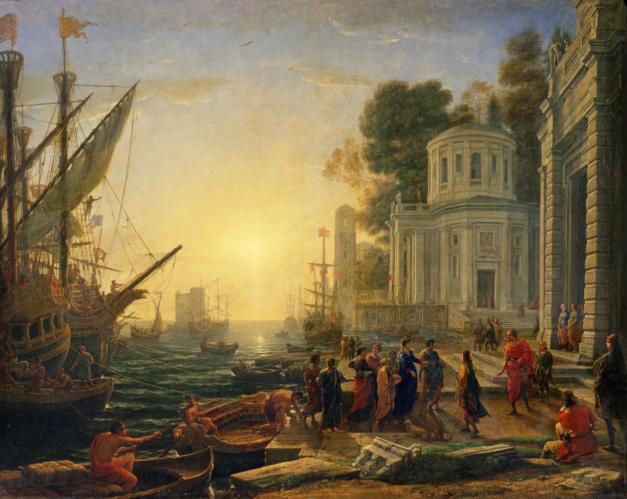 Kleopatra wysiadająca w Tarsie, 1642 autorstwa Claude Lorrain