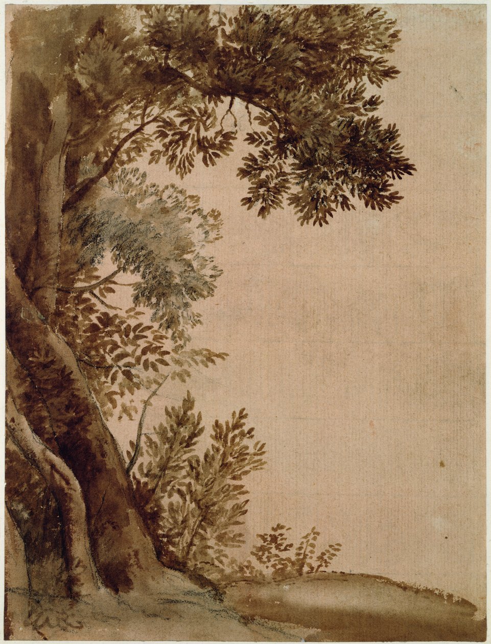 Krajobraz (tusz i akwarela na papierze) autorstwa Claude Lorrain