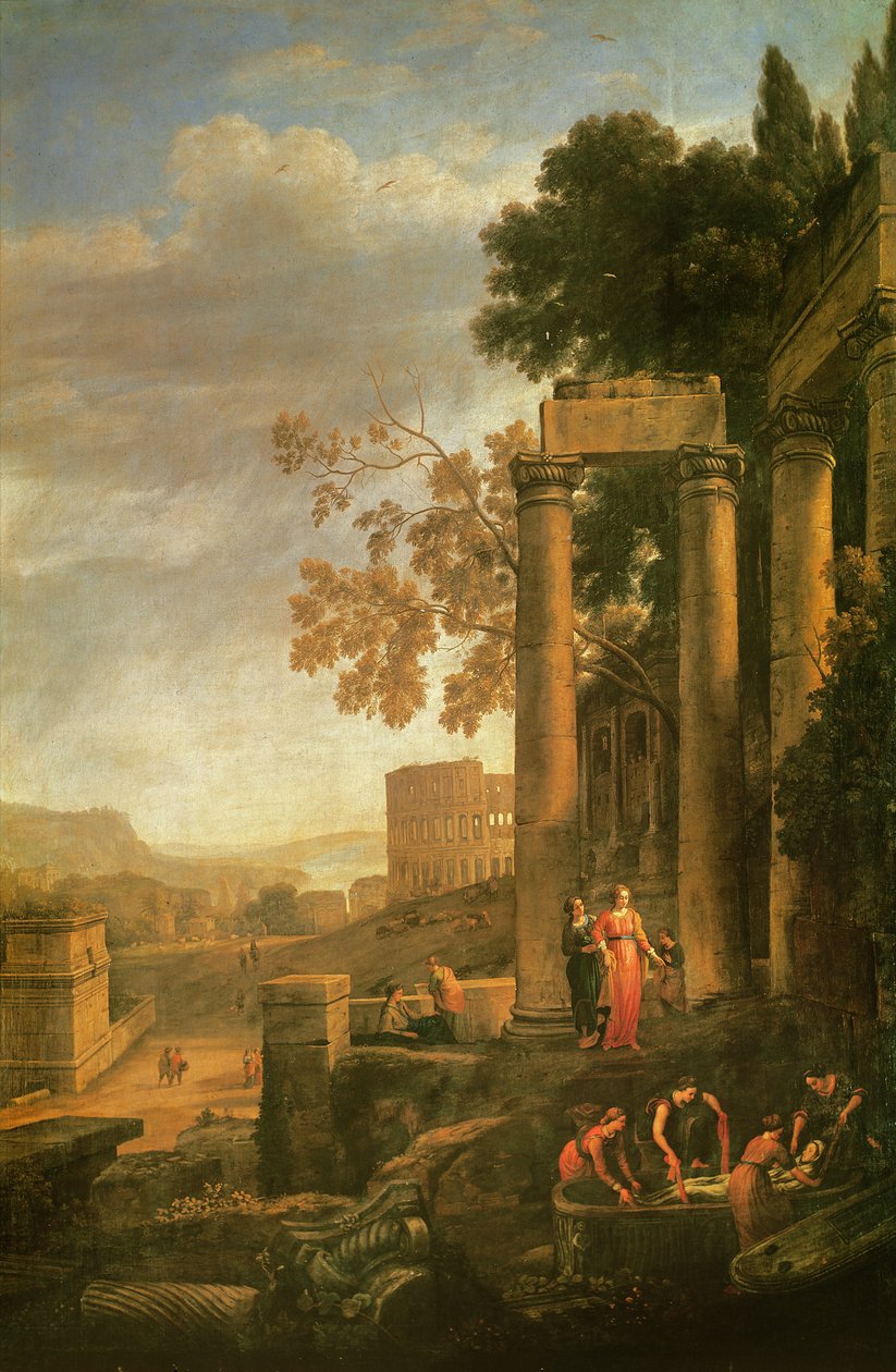 Krajobraz, pochówek św. Serapia autorstwa Claude Lorrain