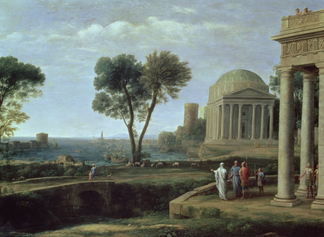 Krajobraz z Eneaszem w Delos, 1672 autorstwa Claude Lorrain