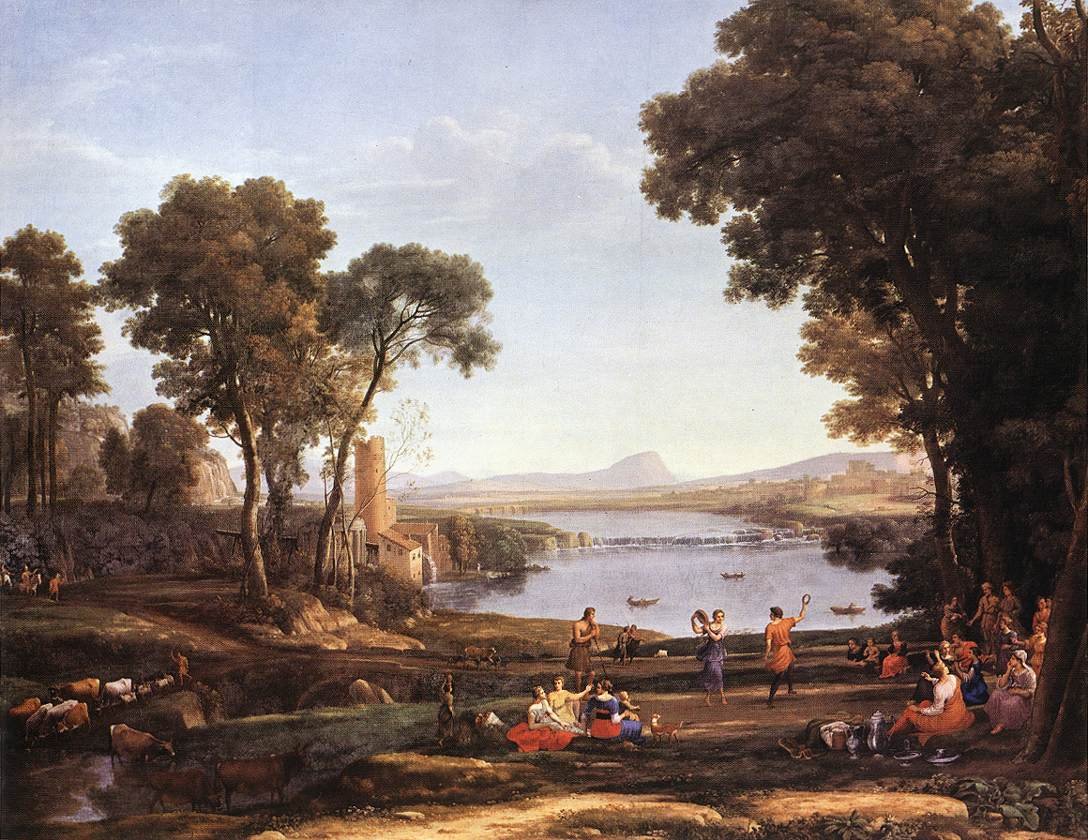 Krajobraz z tańczącymi postaciami autorstwa Claude Lorrain