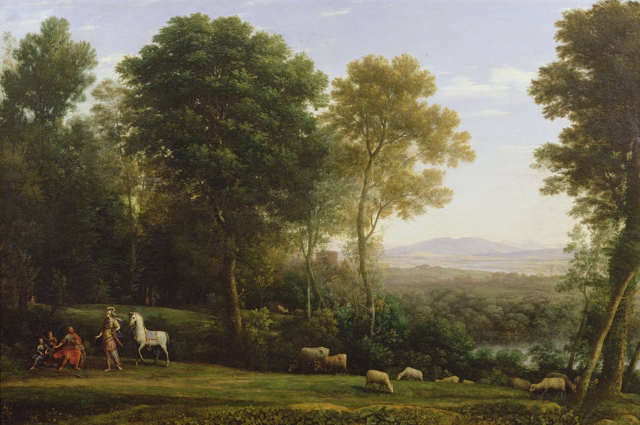 Krajobraz z Erminią w rozmowie ze starcem i jego synami autorstwa Claude Lorrain