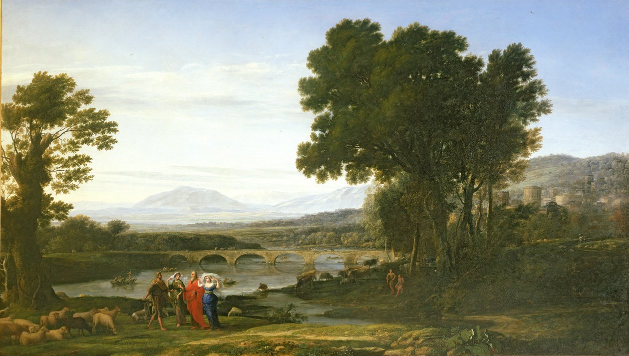 Krajobraz z Jakubem i Labanem i córkami Labana, 1654 autorstwa Claude Lorrain