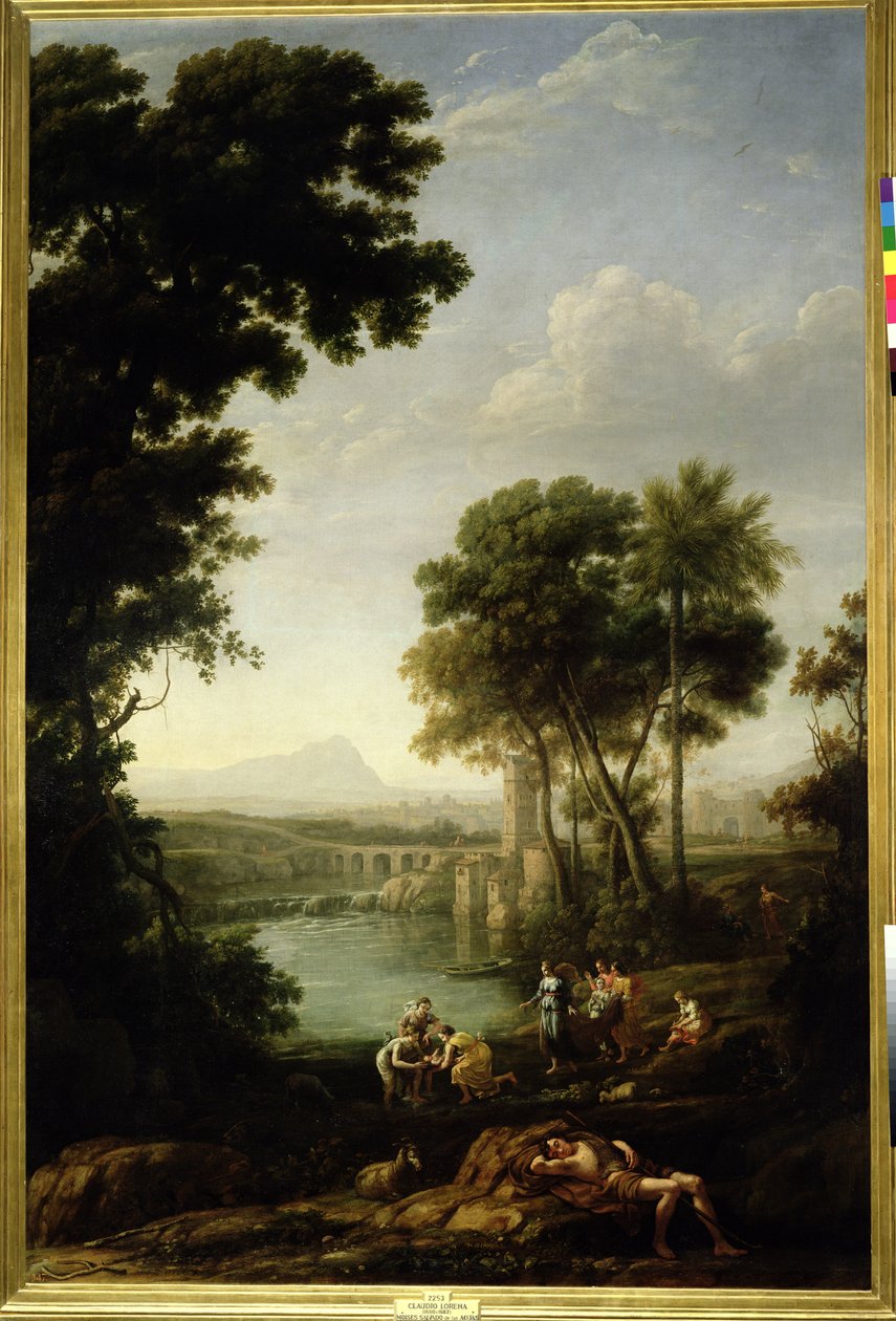 Krajobraz z odnalezieniem Mojżesza autorstwa Claude Lorrain