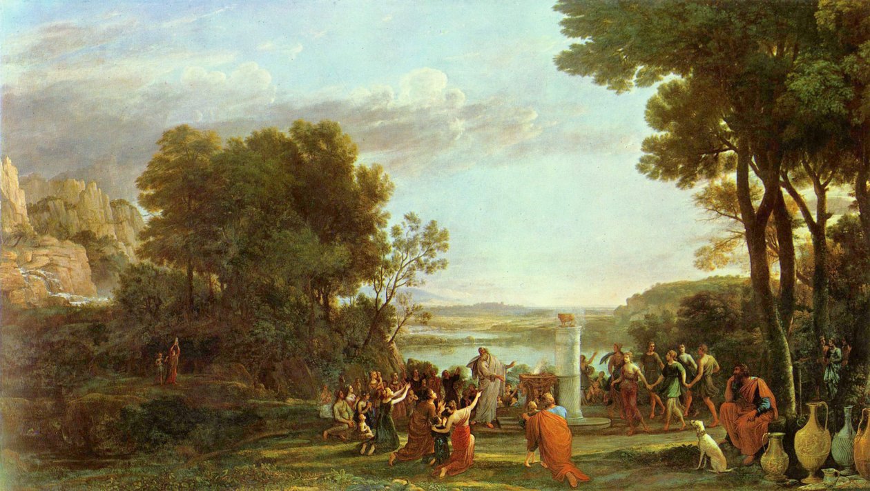 Pejzaż z Adoracją Złotego Cielca autorstwa Claude Lorrain