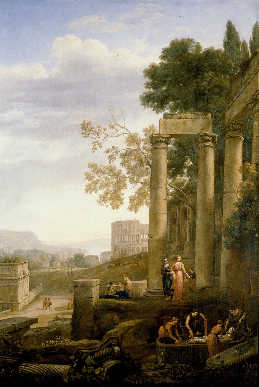 Krajobraz z pochówkiem Santa Serapia autorstwa Claude Lorrain