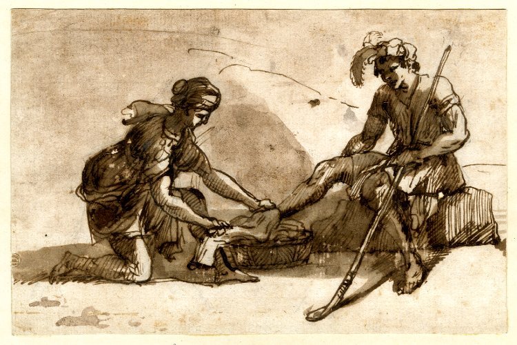 Pejzaż pasterski z postaciami autorstwa Claude Lorrain