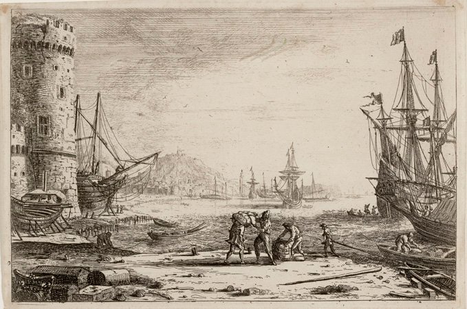 Port morski z Wielką Wieżą autorstwa Claude Lorrain