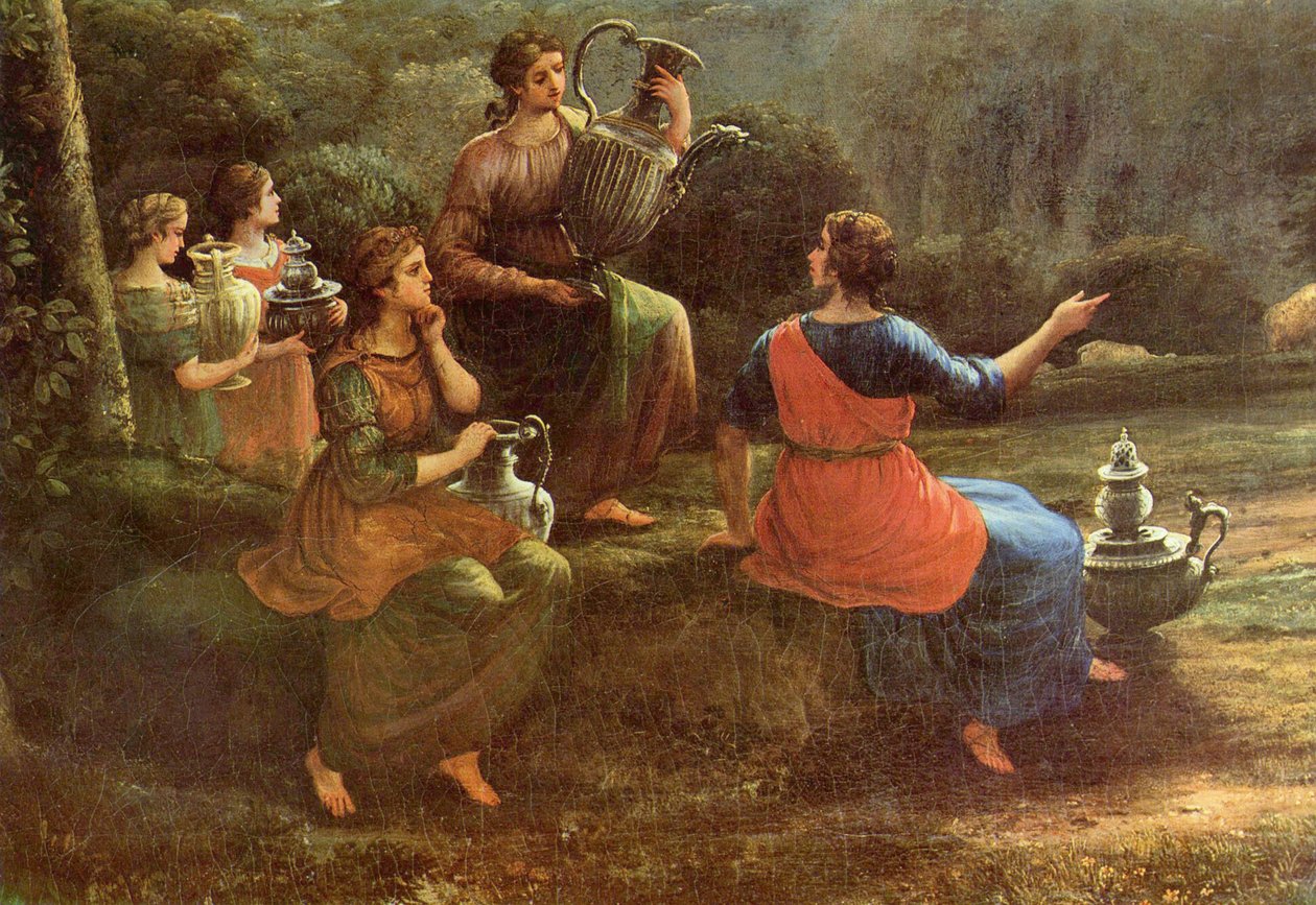 Weduta w Delfach z procesją ofiarną autorstwa Claude Lorrain