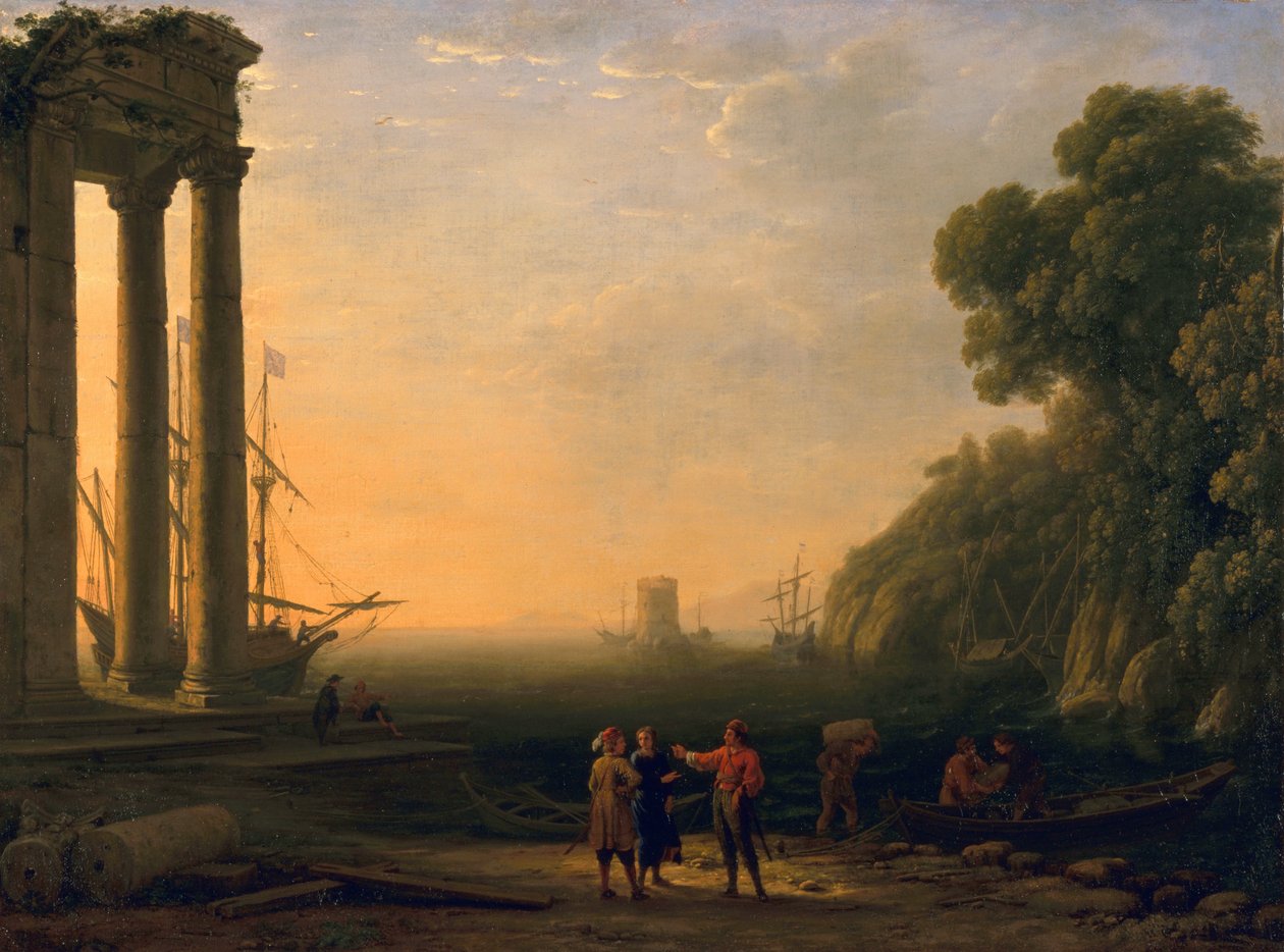 Widok na port morski, 1633-34 autorstwa Claude Lorrain