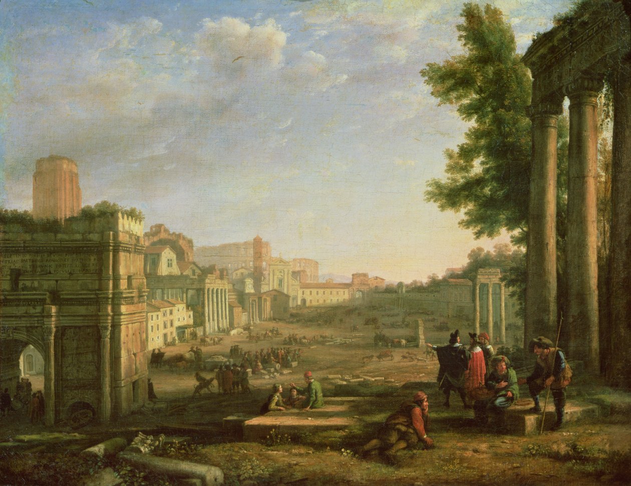 Widok na Campo Vaccino, Rzym, 1636 autorstwa Claude Lorrain