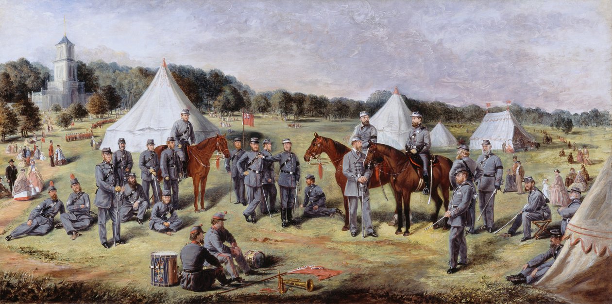 1. batalion administracyjny ochotników z Norfolk w Gunton Park, 1864 r autorstwa Claude Lorraine R.W Nursey