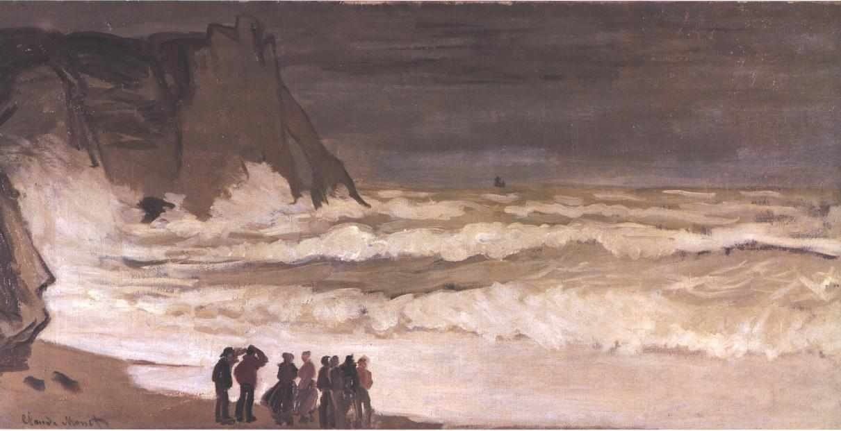 Grosse mer a Etretat Angielski: Burzowe morze w Etretat Niemiecki: Burzowe morze w Etretatn autorstwa Claude Monet