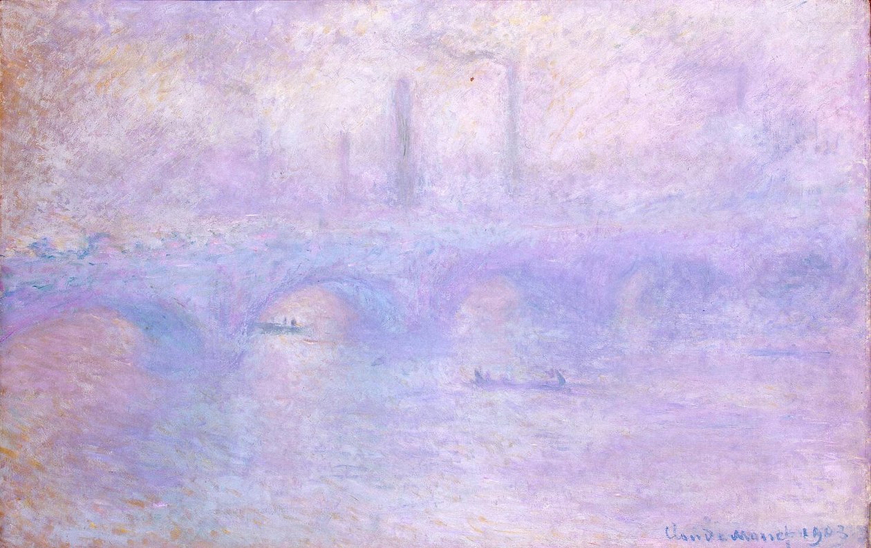 Most Waterloo. Efekt mgły autorstwa Claude Monet