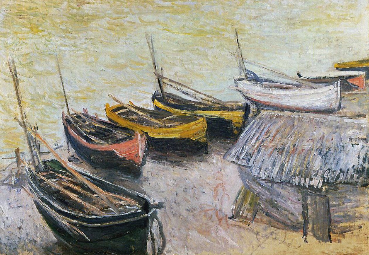 Łodzie na plaży, 1883 autorstwa Claude Monet