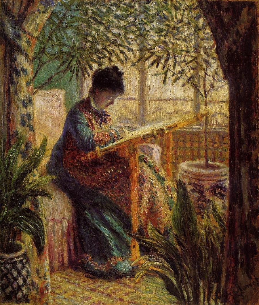 Camille w pracy autorstwa Claude Monet