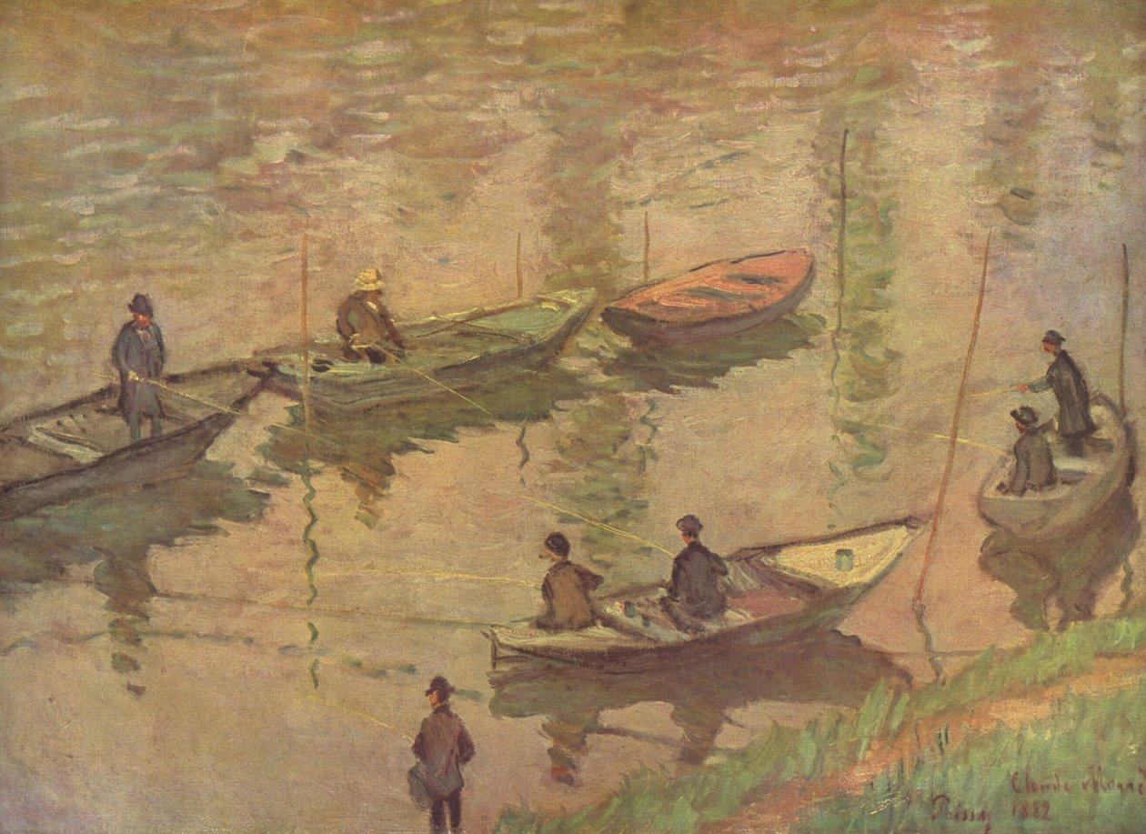 Rybacy na Sekwanie w pobliżu Poissy autorstwa Claude Monet
