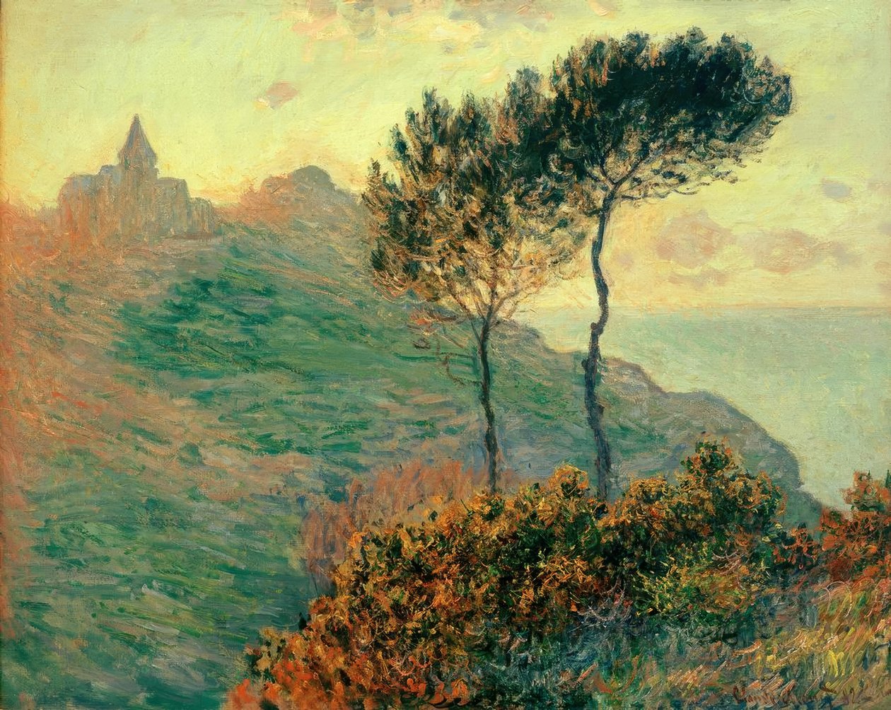Kościół Varengeville pod światło (Die Kirche von Varen autorstwa Claude Monet