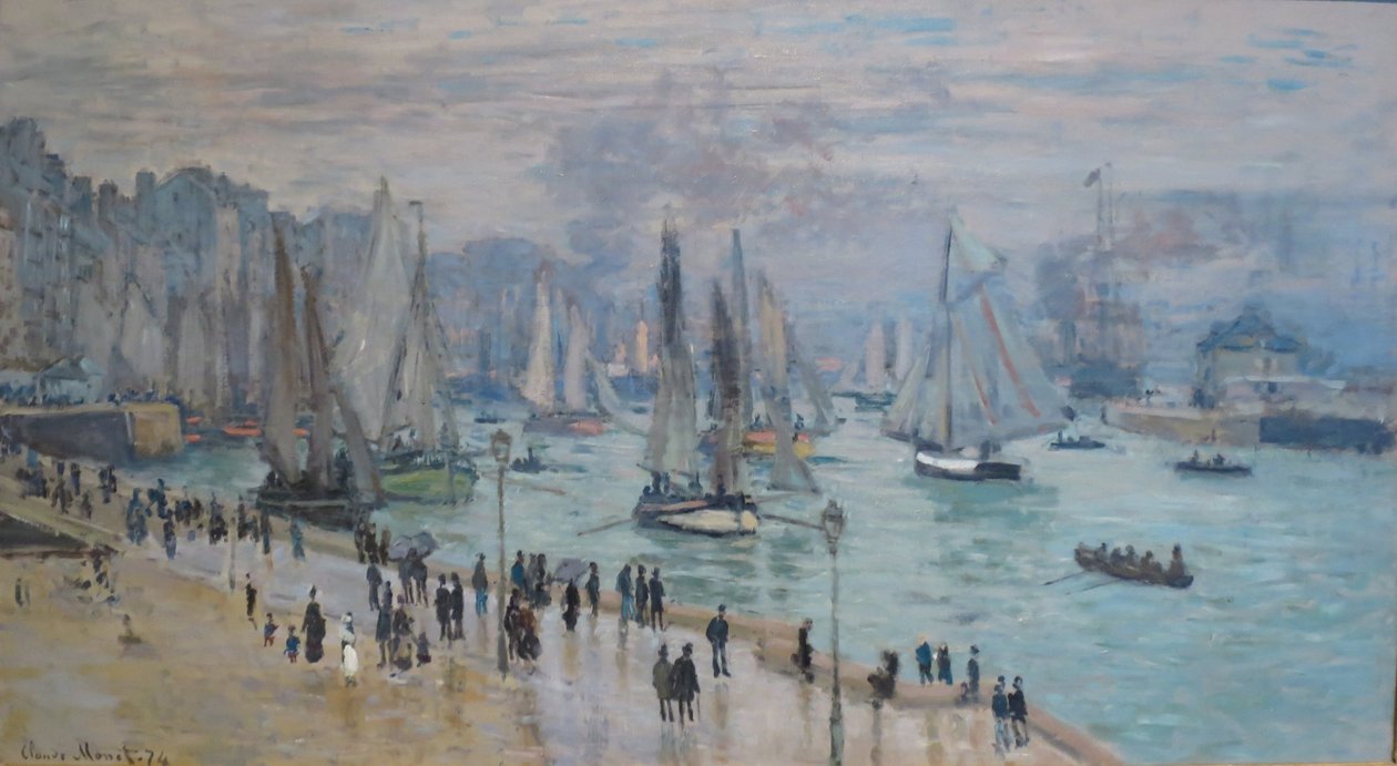 Le Havre, łodzie rybackie wypływające z portu autorstwa Claude Monet