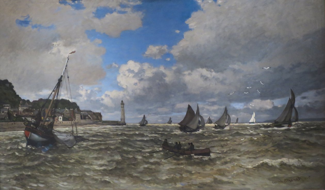 Usta Sekwany, Honfleur, Claude Monet, 1865, olej na płótnie, Norton Simon Museum autorstwa Claude Monet