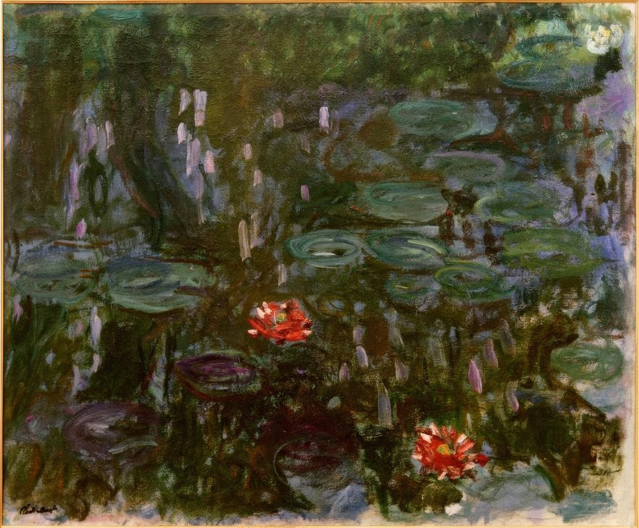 Lilie wodne, odbicia wierzby autorstwa Claude Monet