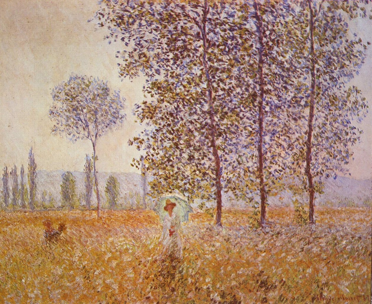 Topole w słońcu autorstwa Claude Monet