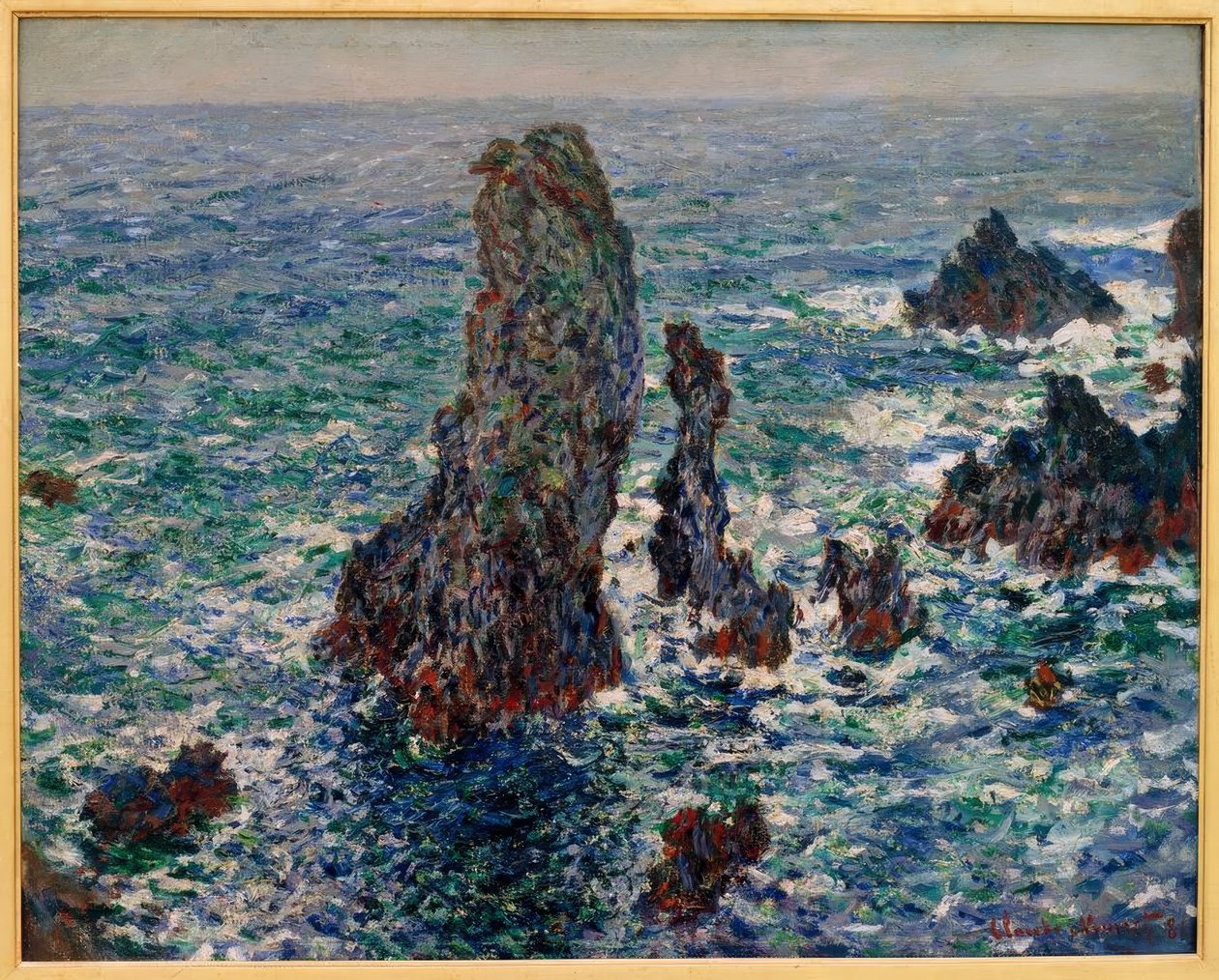 Piramidy Port-Coton, dzikie morze autorstwa Claude Monet