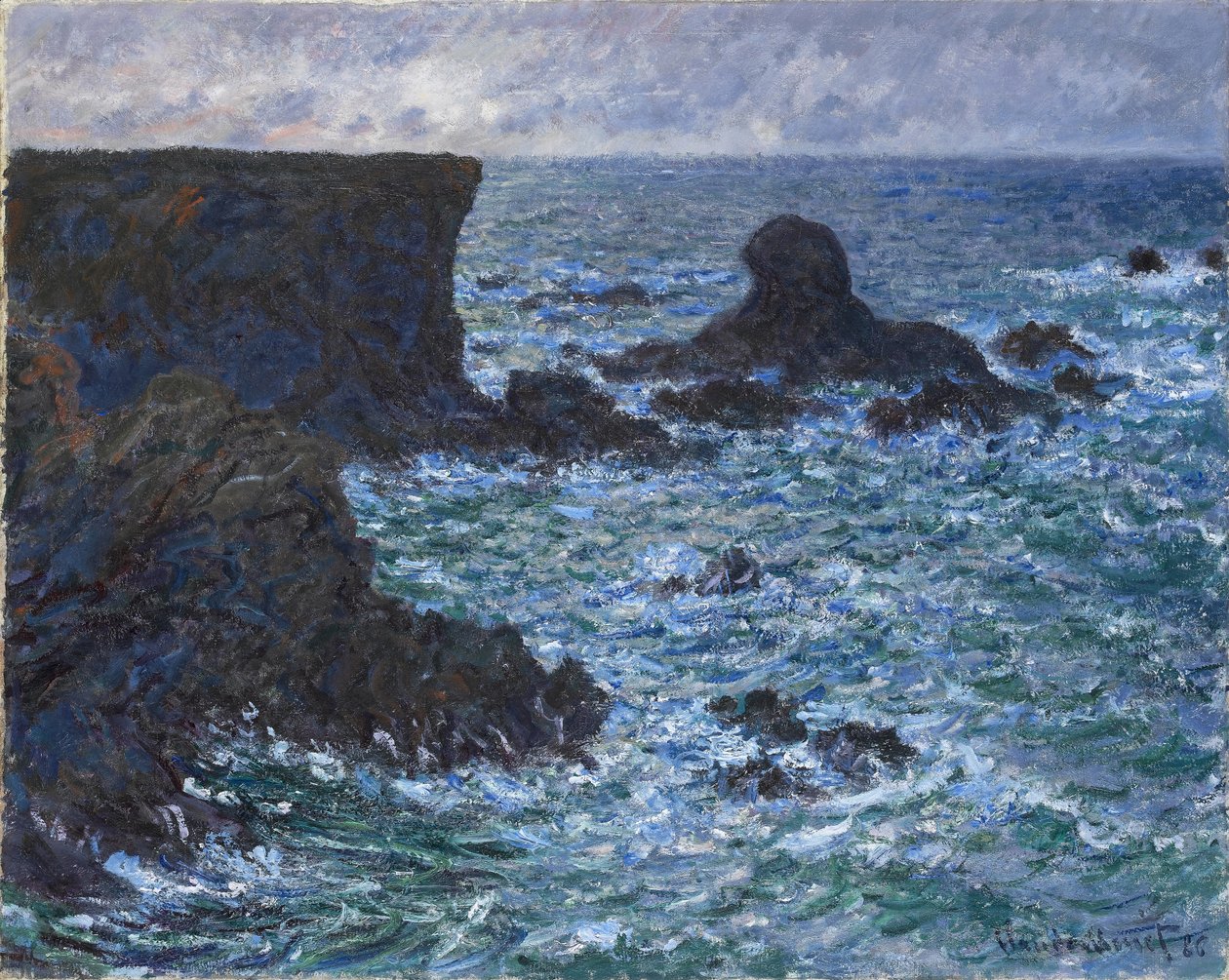 Skały w Port Coton, Lwia Skała, 1886 autorstwa Claude Monet