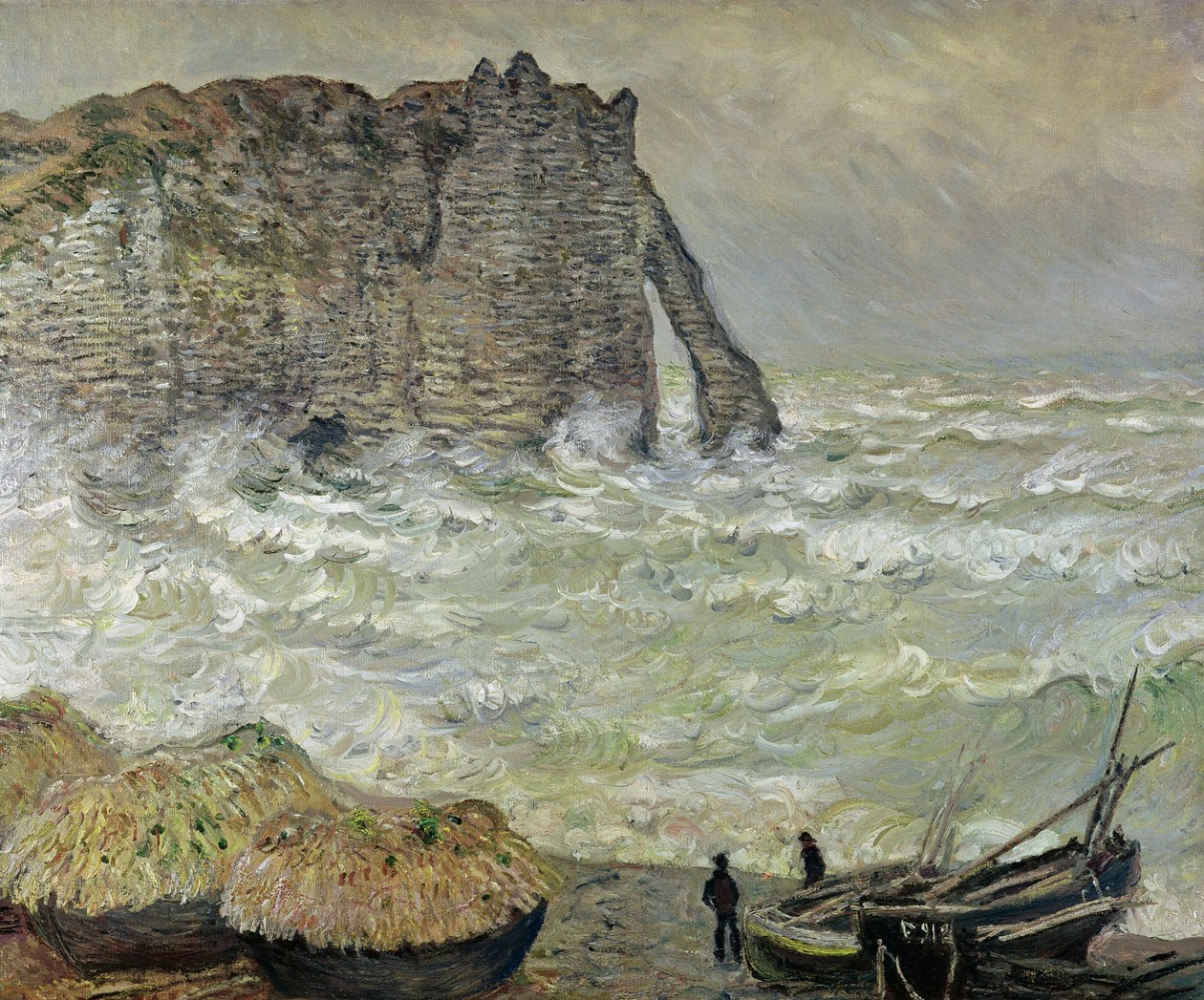 Wzburzone morze w Etretat, 1883 autorstwa Claude Monet