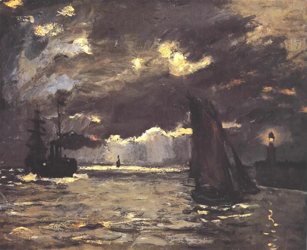 Seascape nocny efekt autorstwa Claude Monet