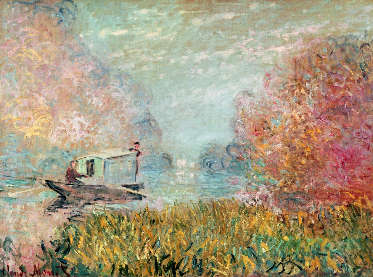 Studio łodzi nad Sekwaną, 1875 autorstwa Claude Monet