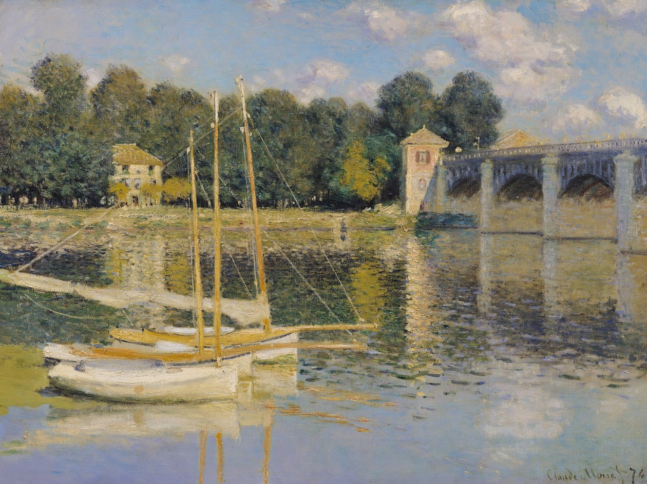 Most w Argenteuil, 1874 autorstwa Claude Monet