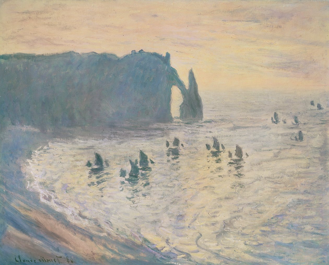 Klify w Etretat, 1886 r. autorstwa Claude Monet