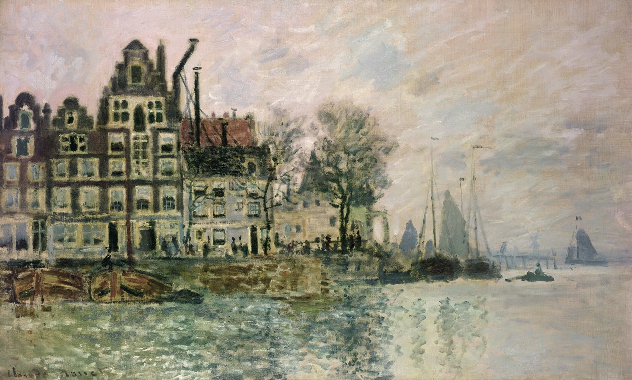 Port w Amsterdamie, ok. 1873 r. autorstwa Claude Monet