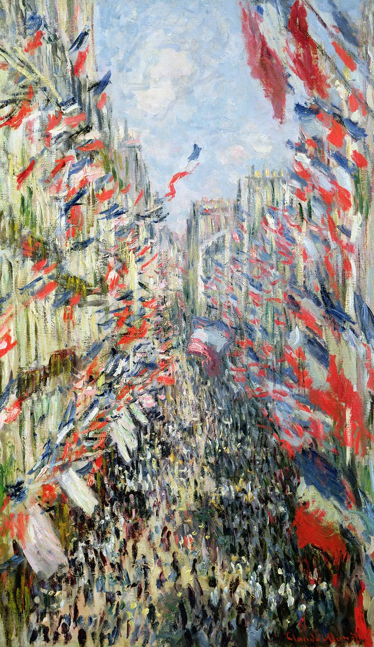 Rue Montorgueil, Paryż, obchody 30 czerwca 1878 r. autorstwa Claude Monet