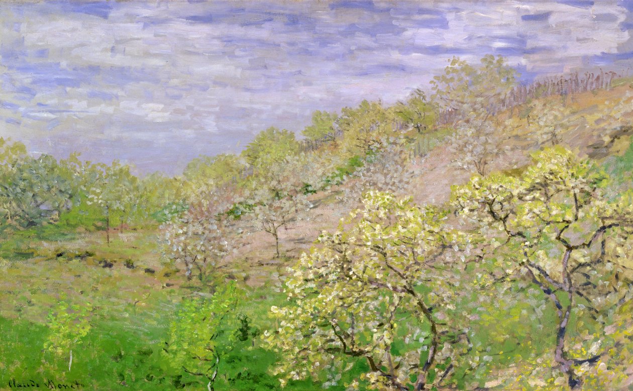 Drzewa w kwiecie autorstwa Claude Monet