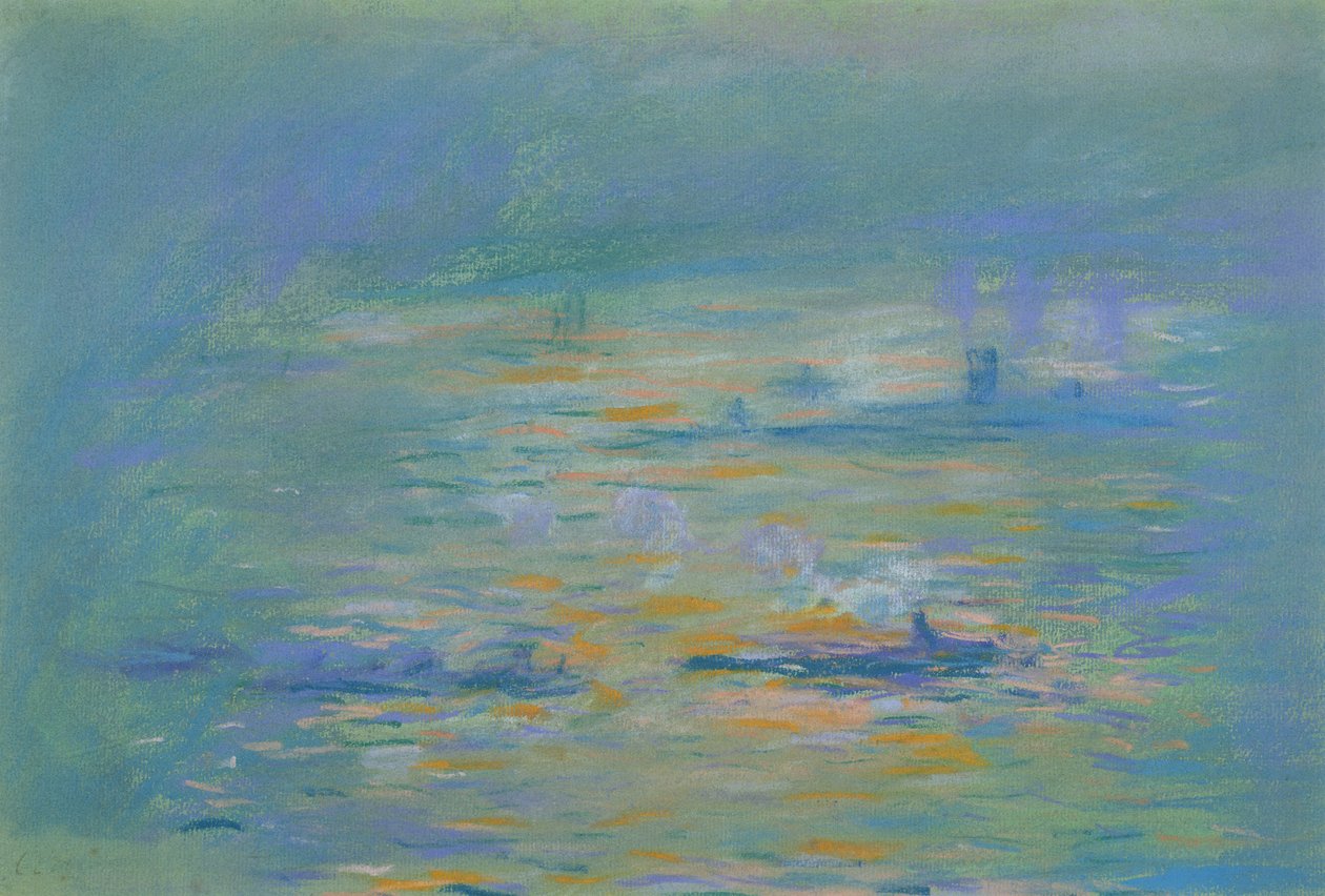 Holowniki na Tamizie (pastel na papierze) autorstwa Claude Monet