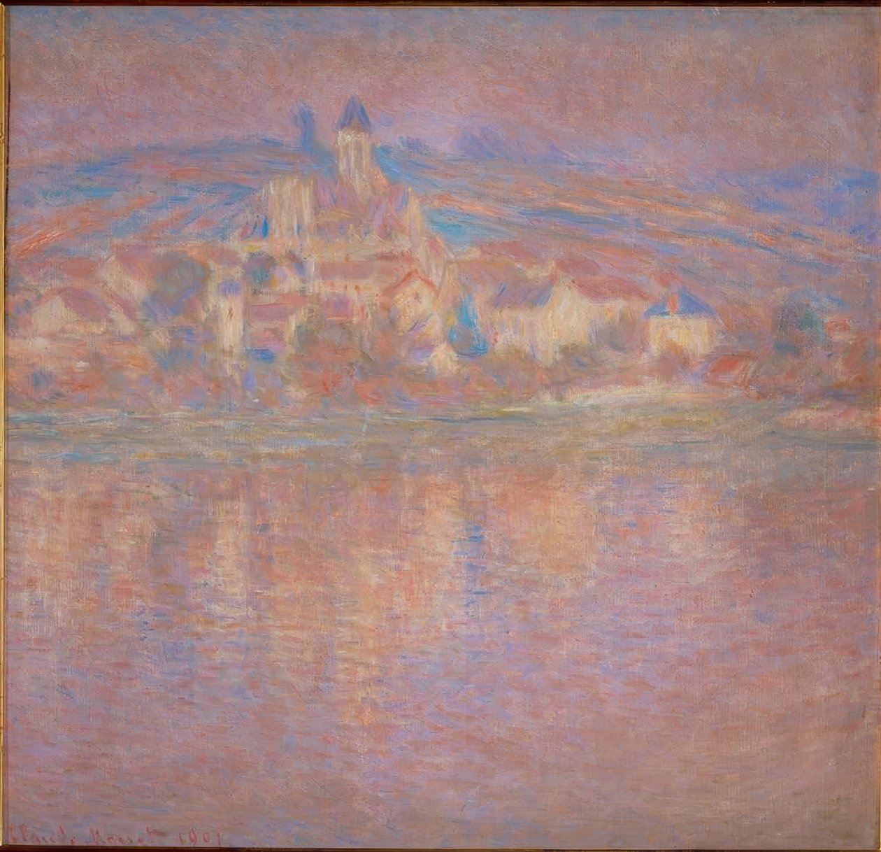 Vetheuil, zachodzące słońce autorstwa Claude Monet