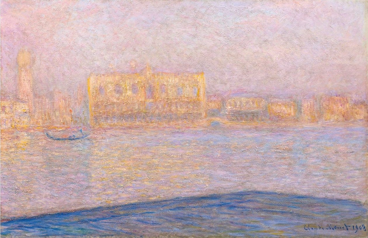 Widok Pałacu Dożów z San Giorgio Maggiore autorstwa Claude Monet