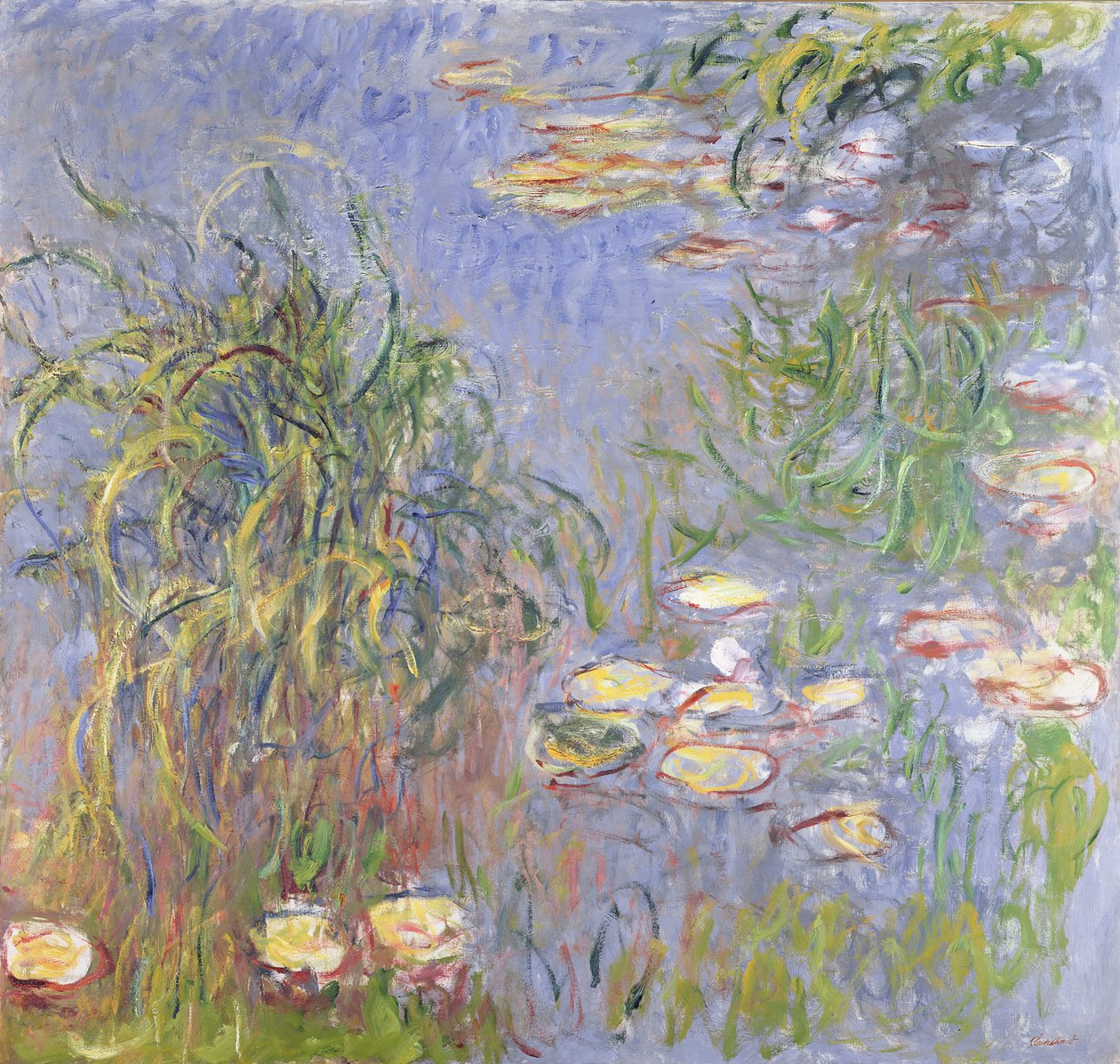 Lilie wodne, kępa trawy, 1914-17 autorstwa Claude Monet