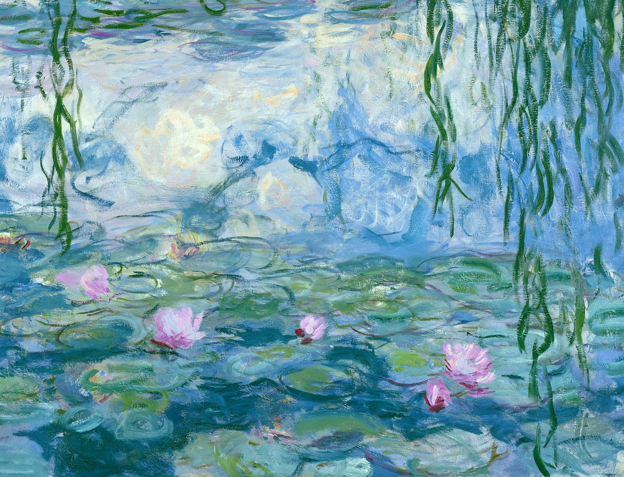 Lilie wodne, 1916-19 olej na płótnie detal 161015 autorstwa Claude Monet